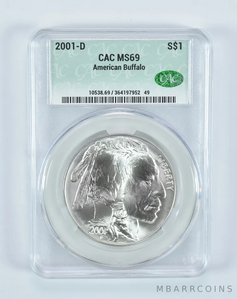 2001-D Buffalo Commemorative Silver Dollar MS69 CAC CACg