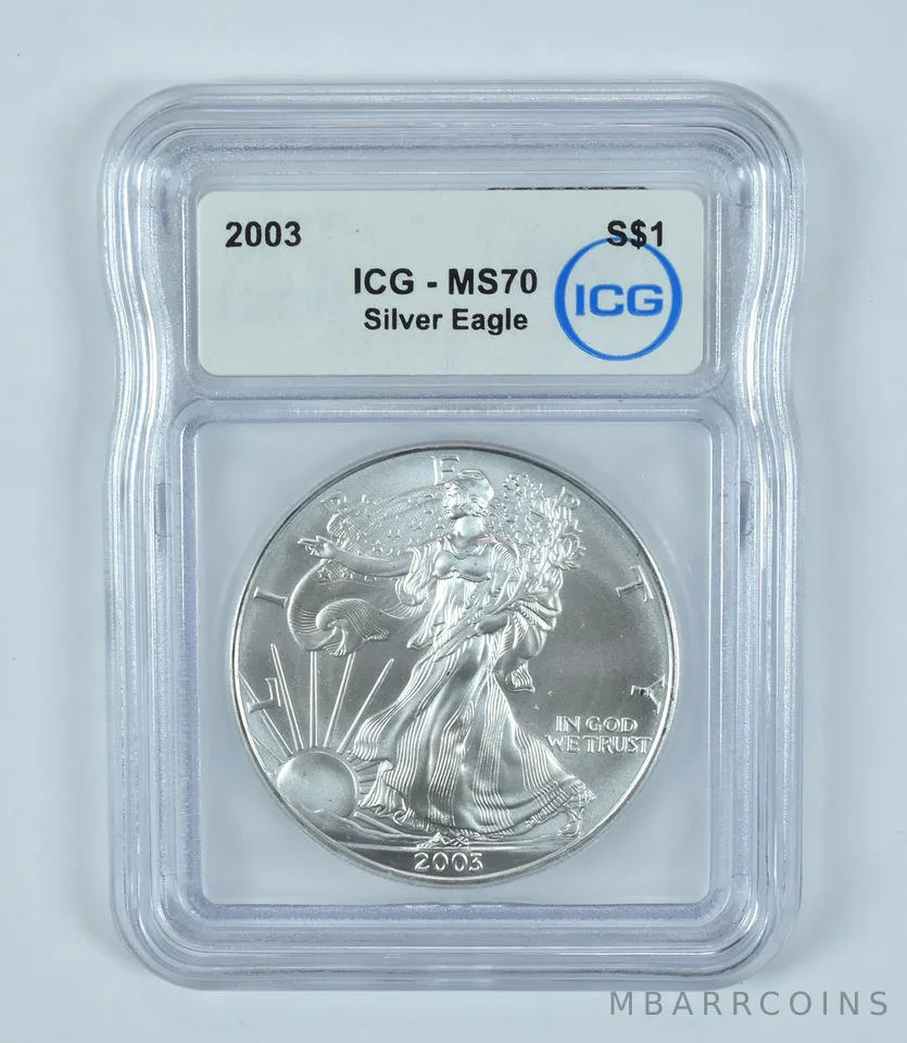 2003 American Silver Eagle MS70 ICG