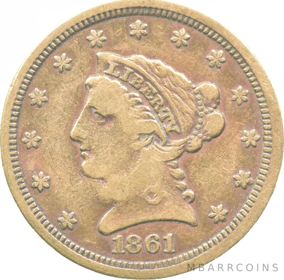 1861 $2.50 Liberty Head Gold Quarter Eagle *0131