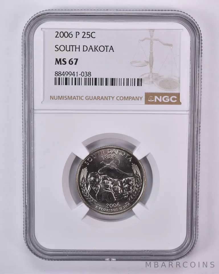 2006-P Washington State Quarter South Dakota MS67 NGC Brown Label