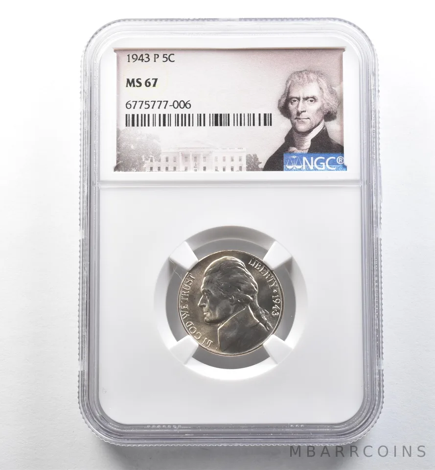 1943-P Jefferson Nickel MS67 NGC *2637