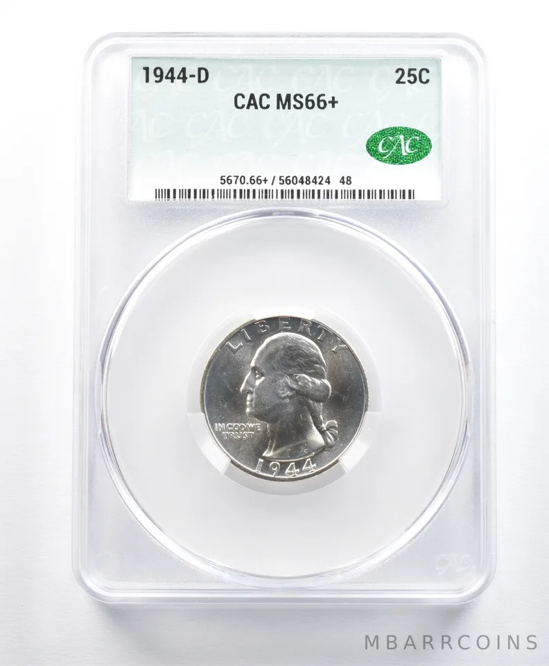 1944-D Washington Quarter MS66+ CAC CACg a0945