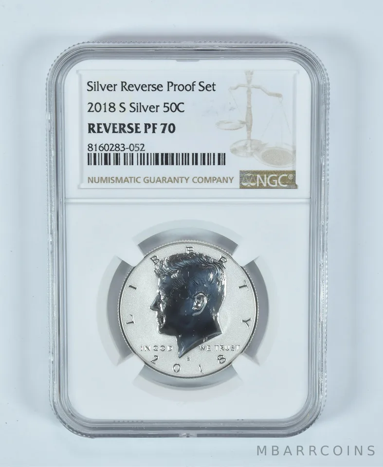 2018-S Kennedy Half Dollar Silver Reverse Proof Set Reverse PF70 NGC