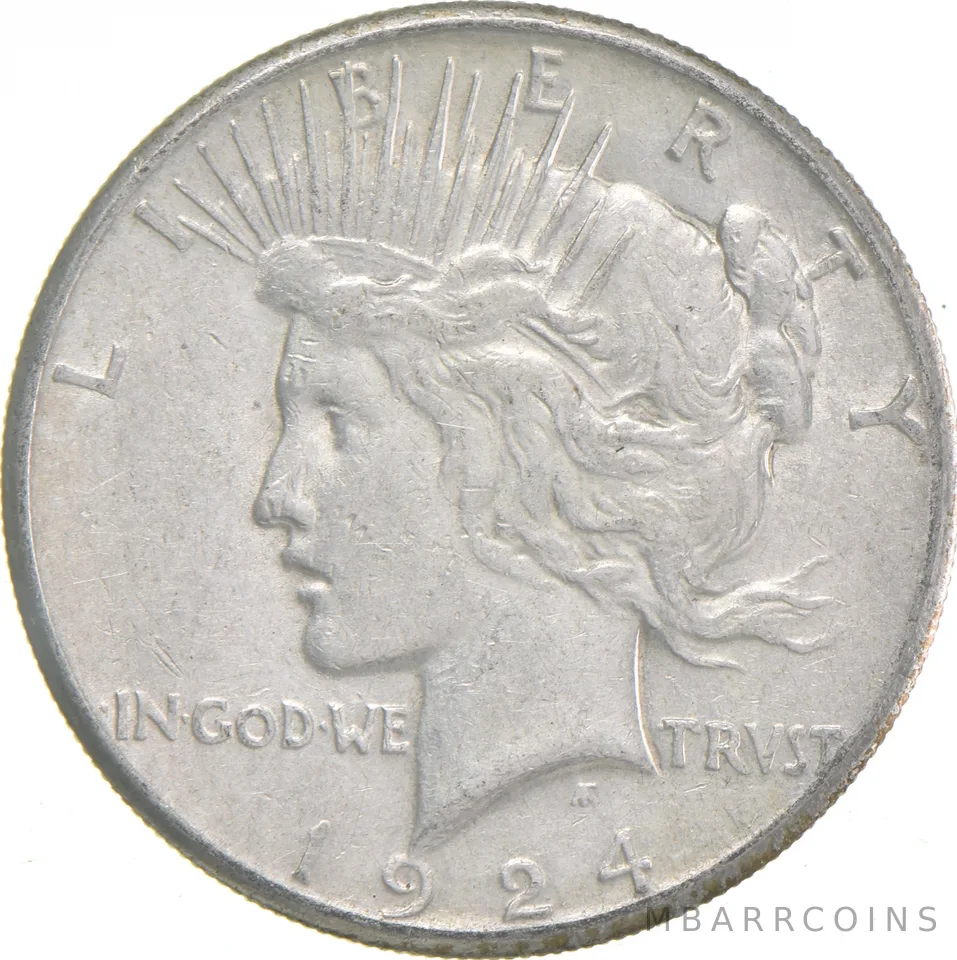 1924-S Peace US Silver Dollar - 90% San Francisco Minted