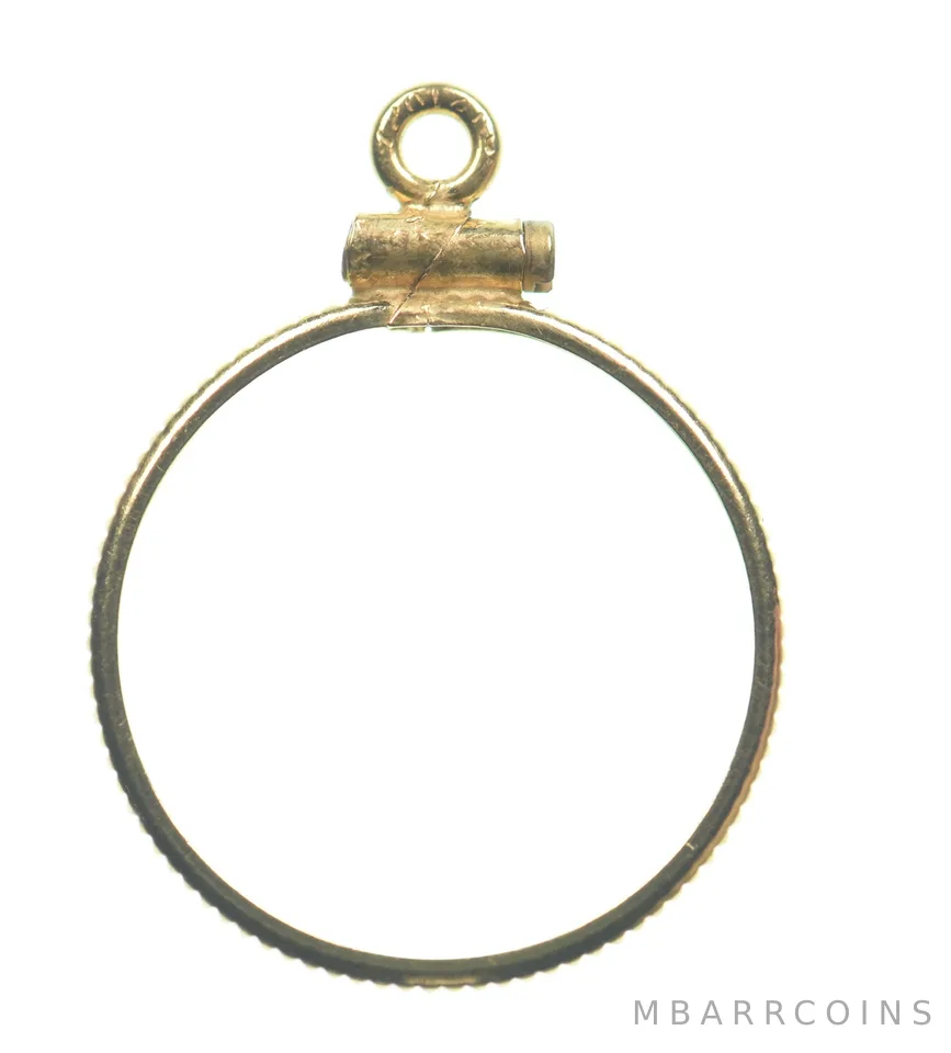 12k 0.6 Gram Gold Filled 15.5mm Coin Bezel Pendant Frame Edge *4902