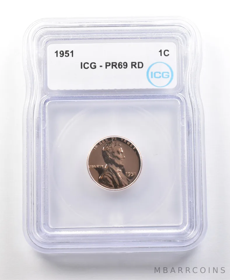 1951 Lincoln Wheat Cent PR69 RD ICG *1071