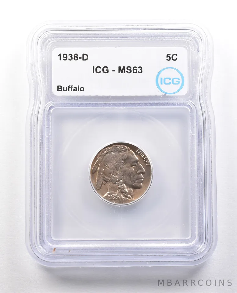 1938-D Indian Head Buffalo Nickel MS63 ICG a1404