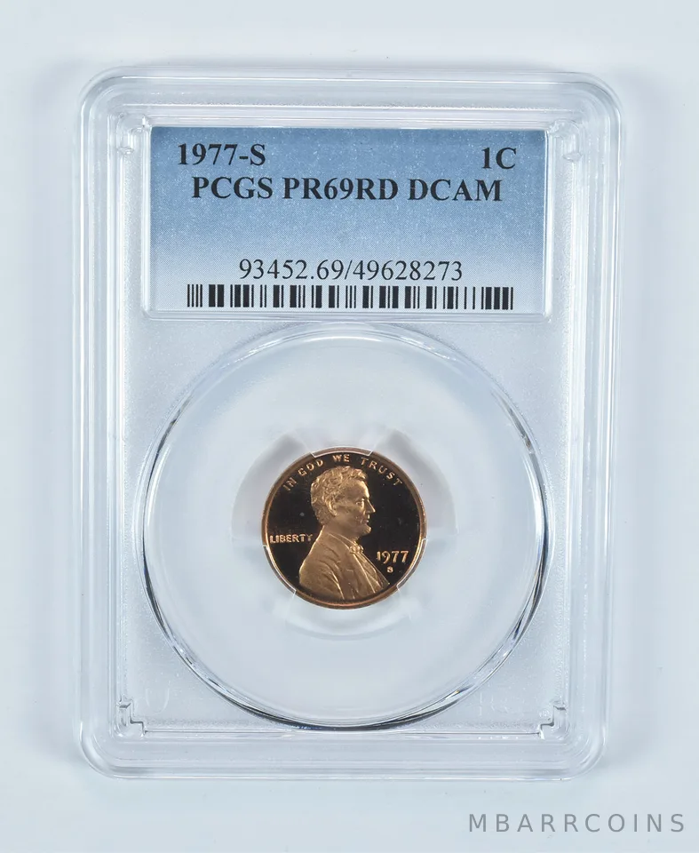 1977-S Lincoln Memorial Cent PR69 RD DCAM PCGS Blue Label