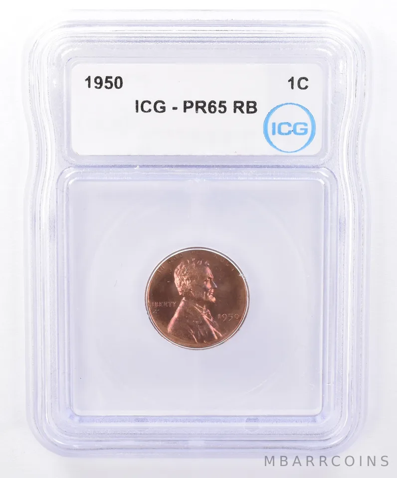 1950 Lincoln Wheat Cent PR65 RB ICG Beautiful Tone *9299