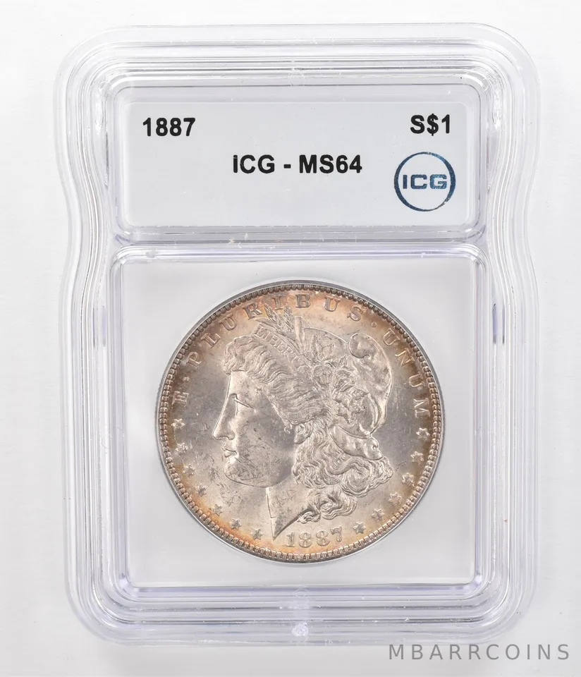 1887 Morgan Silver Dollar MS64 ICG Beautiful Tone *5188