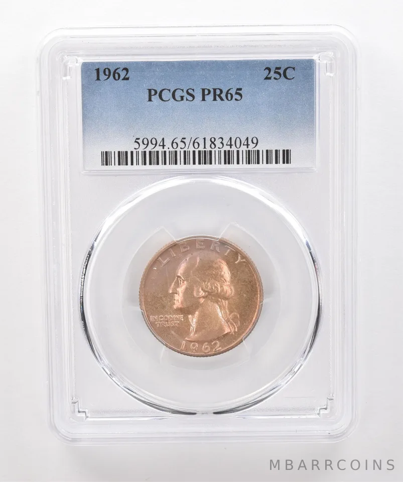 1962 Washington Quarter PR65 PCGS Beautiful Tone *1906