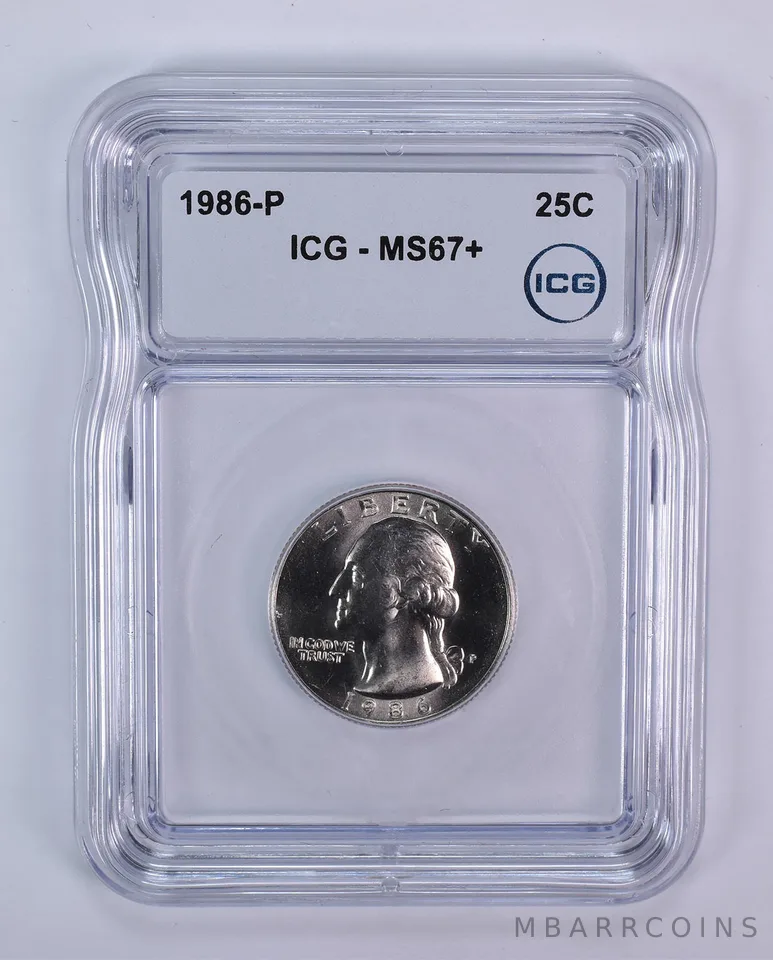 1986-P Washington Quarter MS67+ ICG