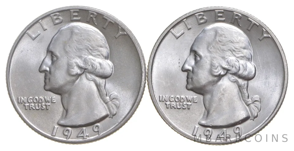Choice Unc 1949 P+D Washington Quarter Gem BU Collection Lot Set