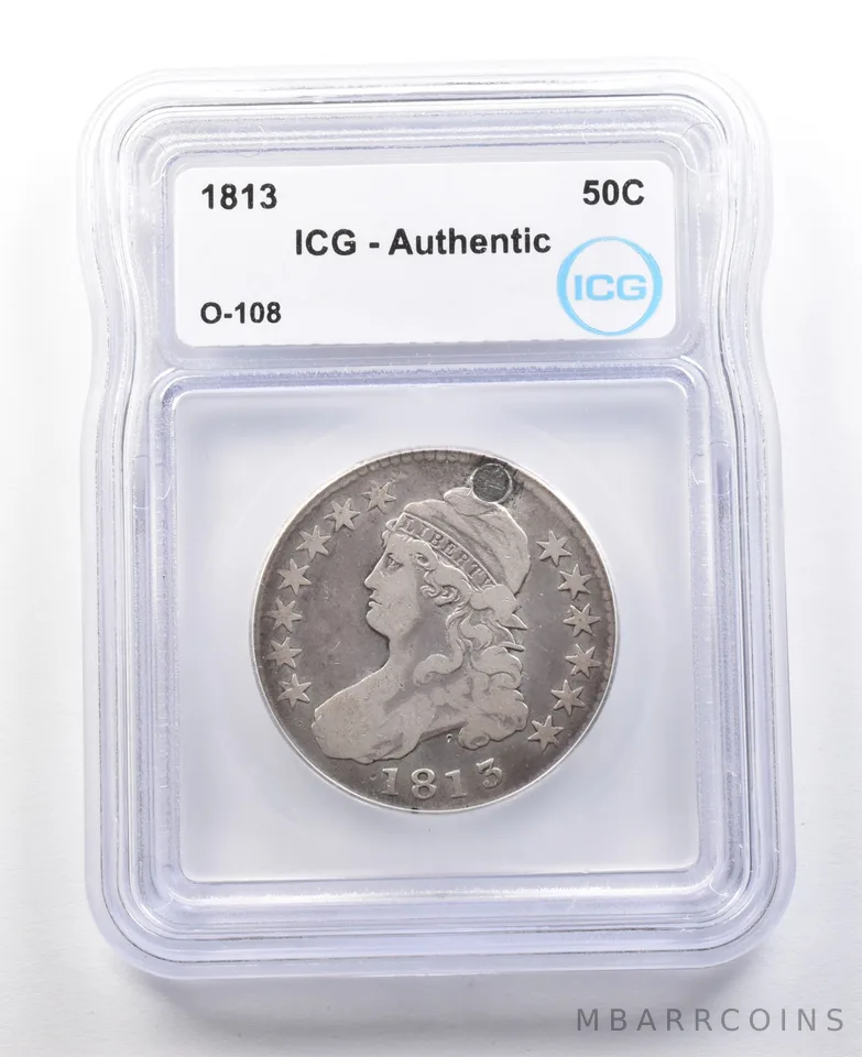 1813 Capped Bust Half Dollar O-108 Authentic ICG *3019