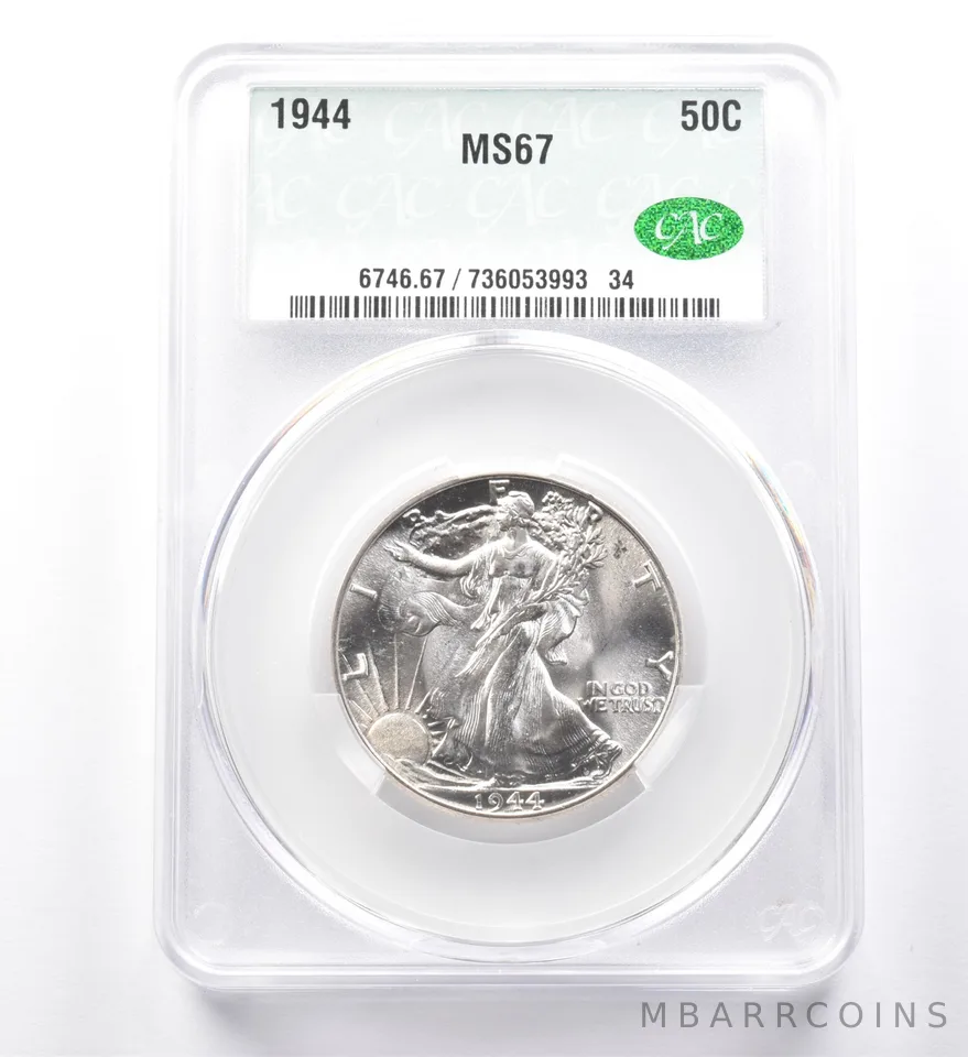 1944 Walking Liberty Half Dollar MS67 CAC *0007