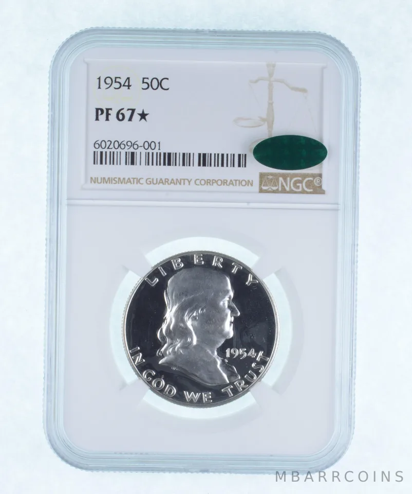 PF67* 1954 Franklin Half Dollar - CAC - Graded NGC *1288