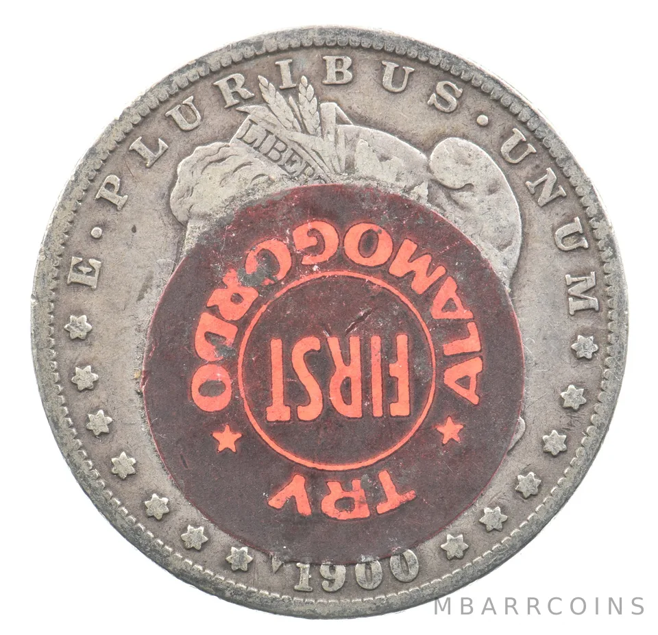 1900-O Morgan Silver Dollar Alamogordo Payroll Dollar Sticker *9569