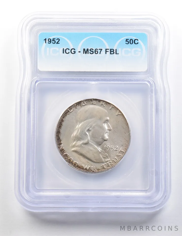 1952 Franklin Half Dollar MS67 FBL ICG a9548