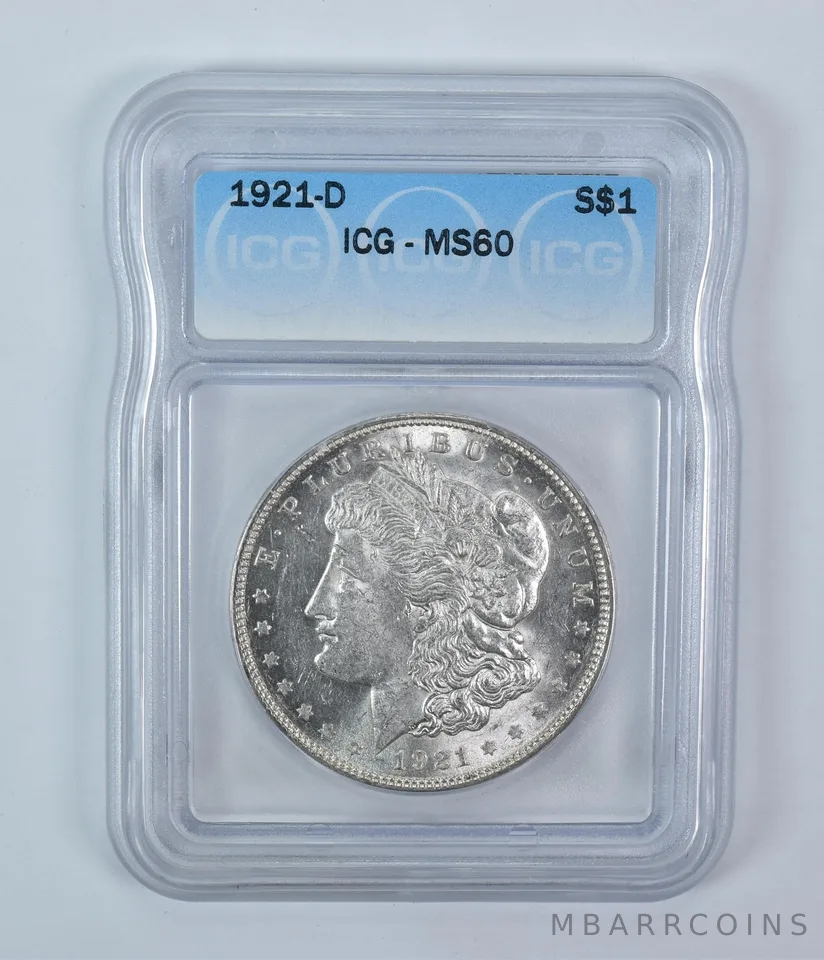 1921-D Morgan Silver Dollar MS60 ICG