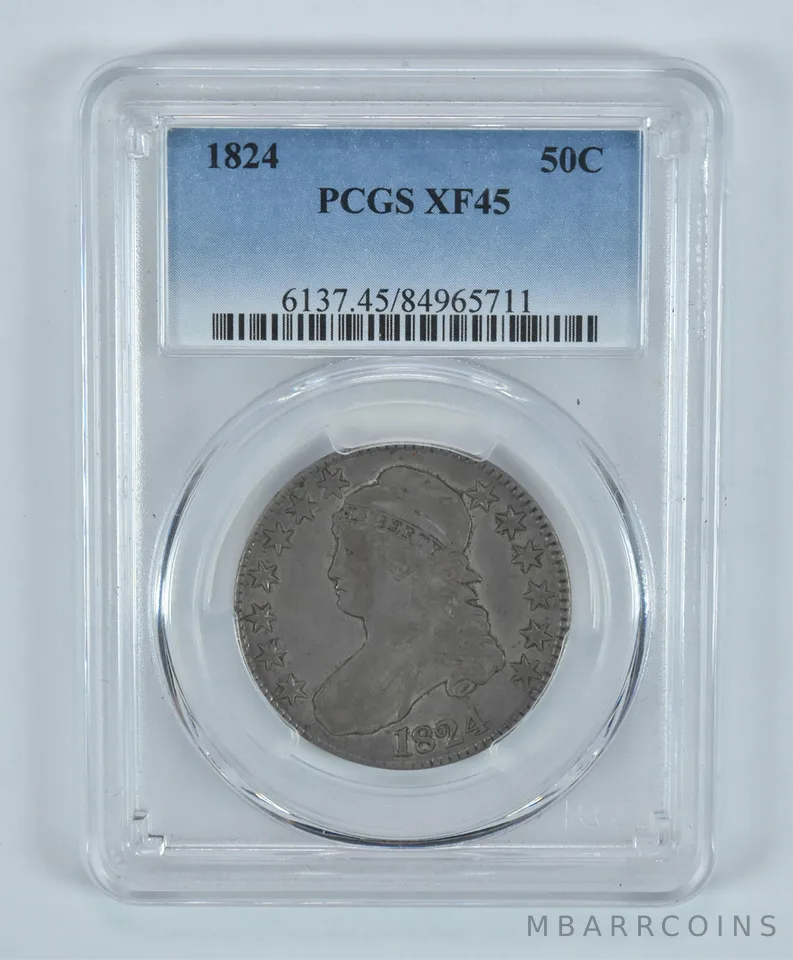 1824 Capped Bust Half Dollar XF45 PCGS a9193