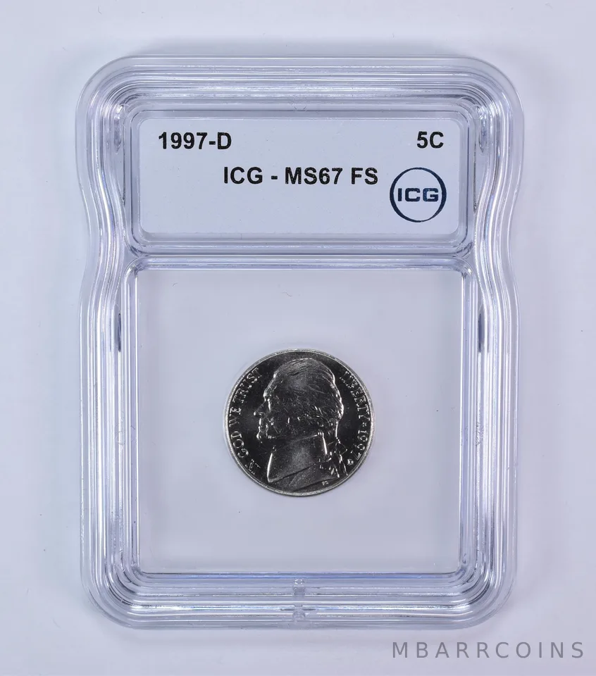 1997-D Jefferson Nickel MS67 FS ICG