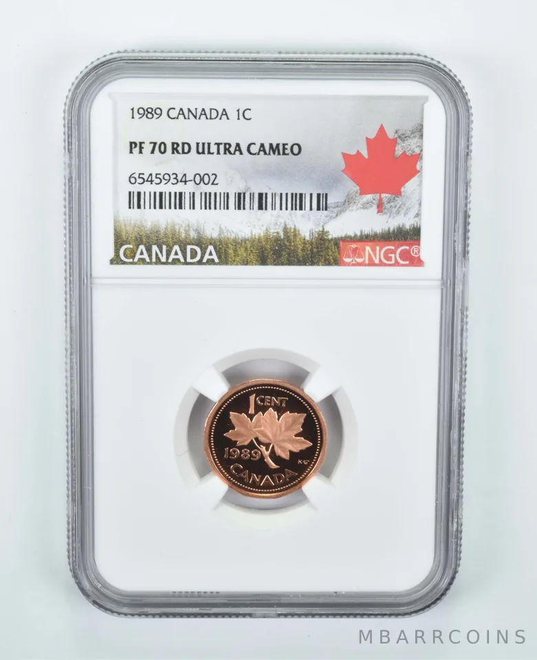 1989 Canada 1 Cent Penny PF70 RD NGC Canada Lbl