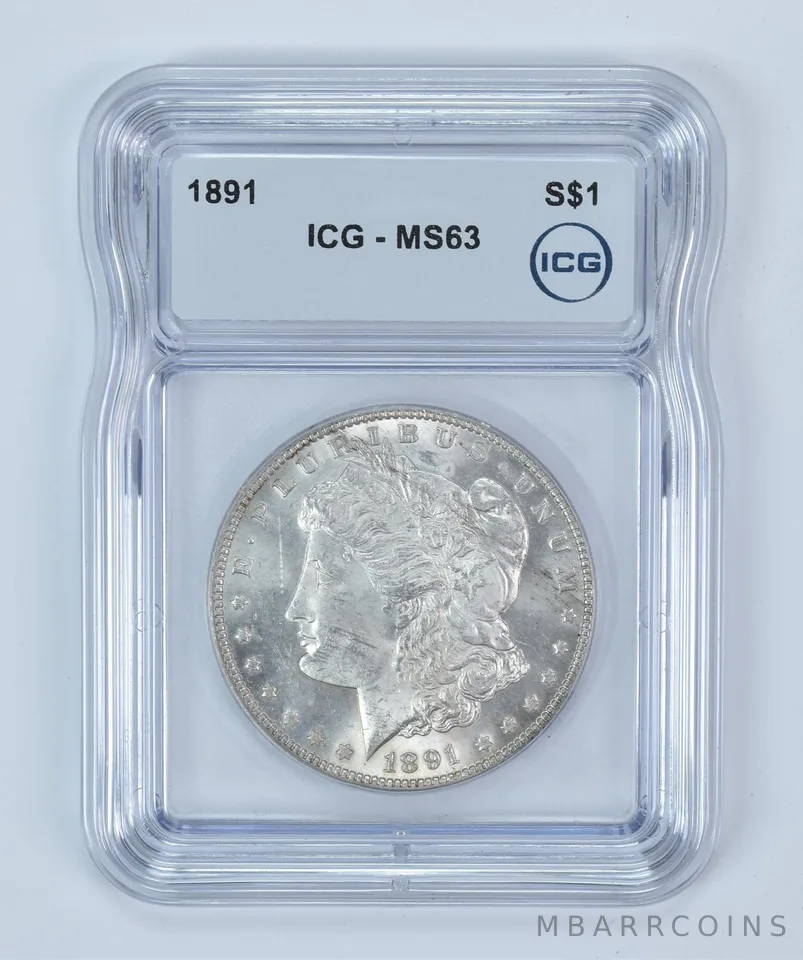 1891 Morgan Silver Dollar MS63 ICG