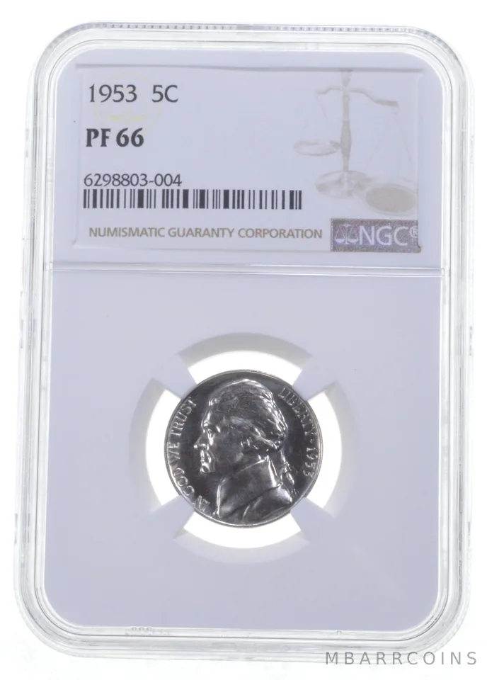 1953 Jefferson Nickel PF66 NGC PR Proof