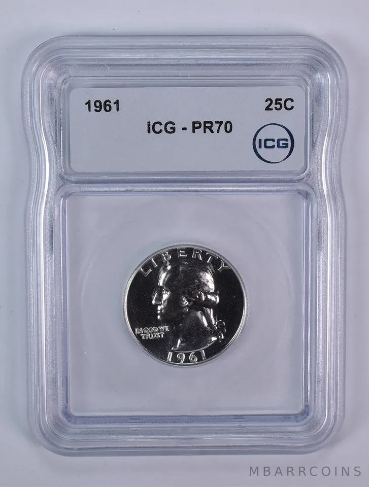 1961 Washington Quarter PR70 ICG