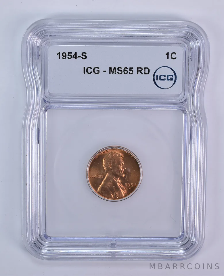 1954-S Lincoln Wheat Cent MS65 RD ICG