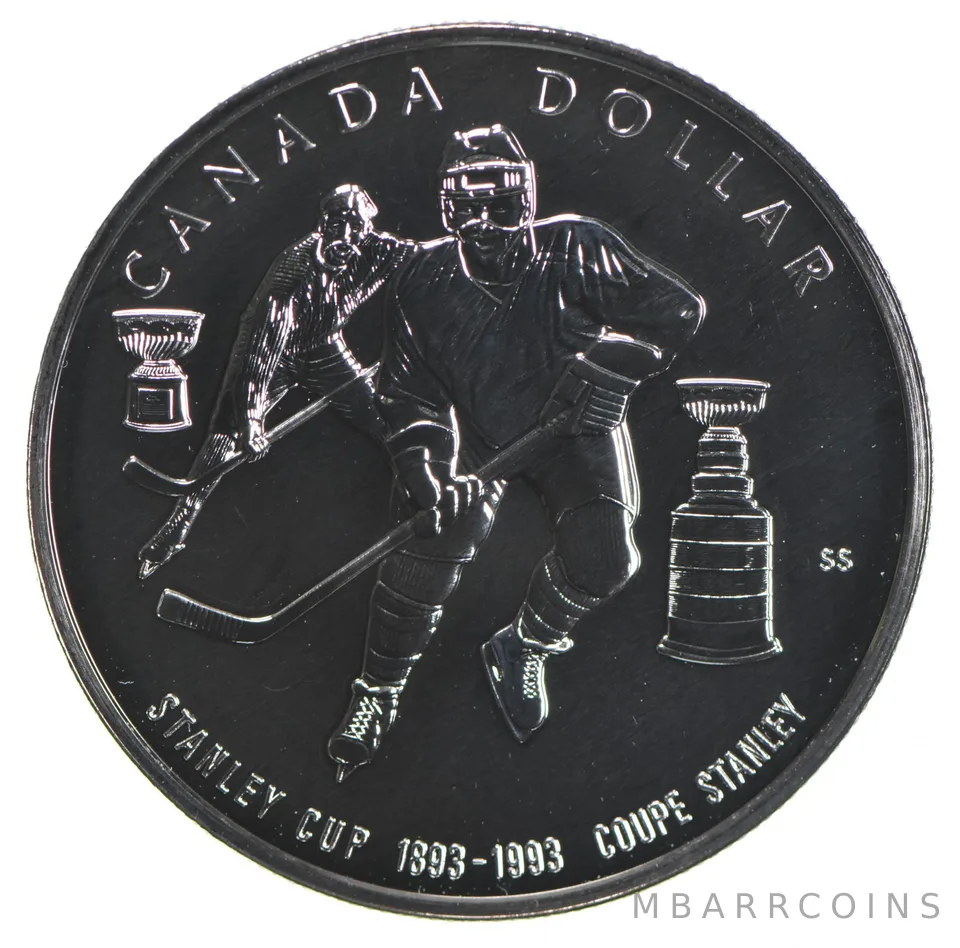 1993 Canada .925 Silver Canadian Silver Dollar - Stanley Cup Hockey
