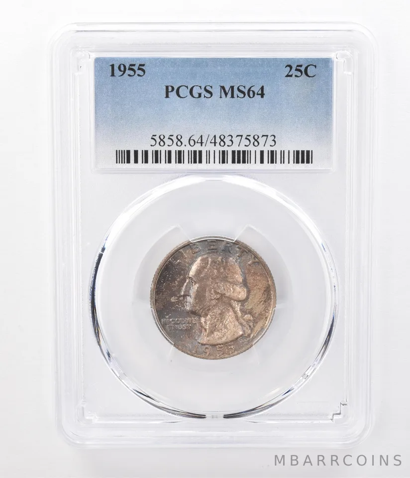 1955 Washington Quarter MS64 PCGS Beautifully Toned a7424