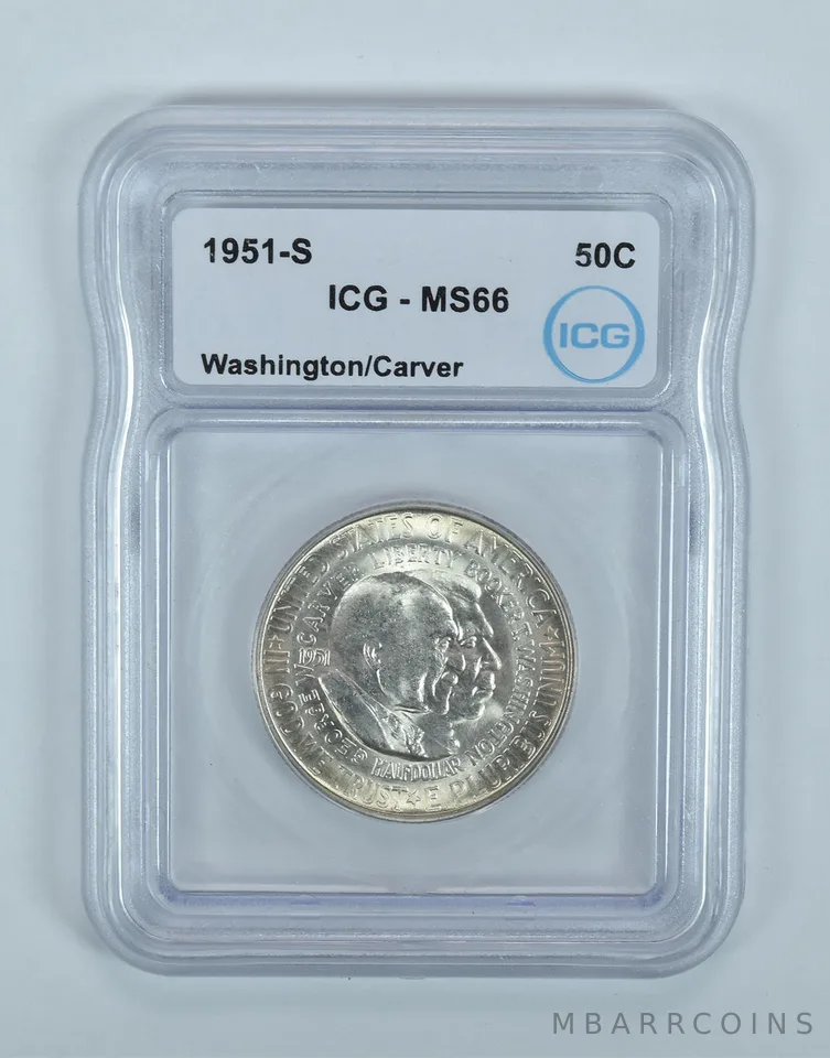 1951-S Washington Carver Commemorative Half Dollar MS66 ICG