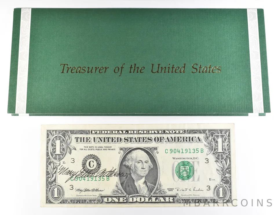 1995 $1 Philadelphia PA FRN Green Seal Courtesy Signature *0934