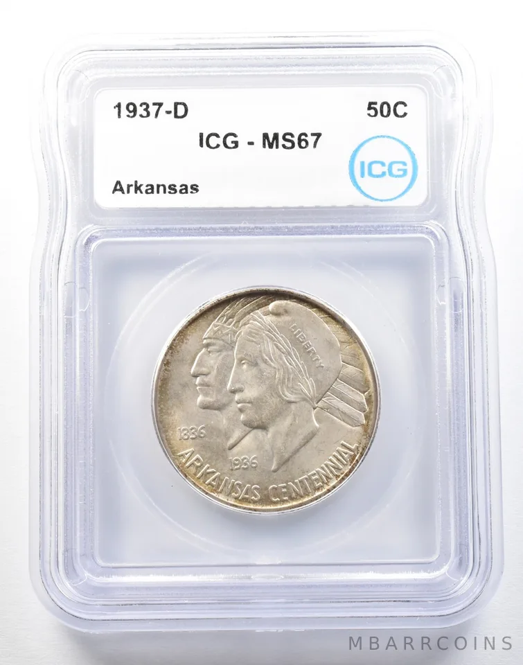 1937-D Arkansas Commemorative Half Dollar MS67 ICG *0141