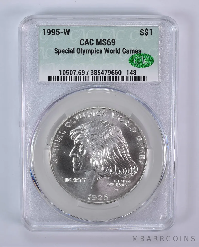 1995-W Special Olympics Commemorative Silver Dollar MS69 CAC CACg