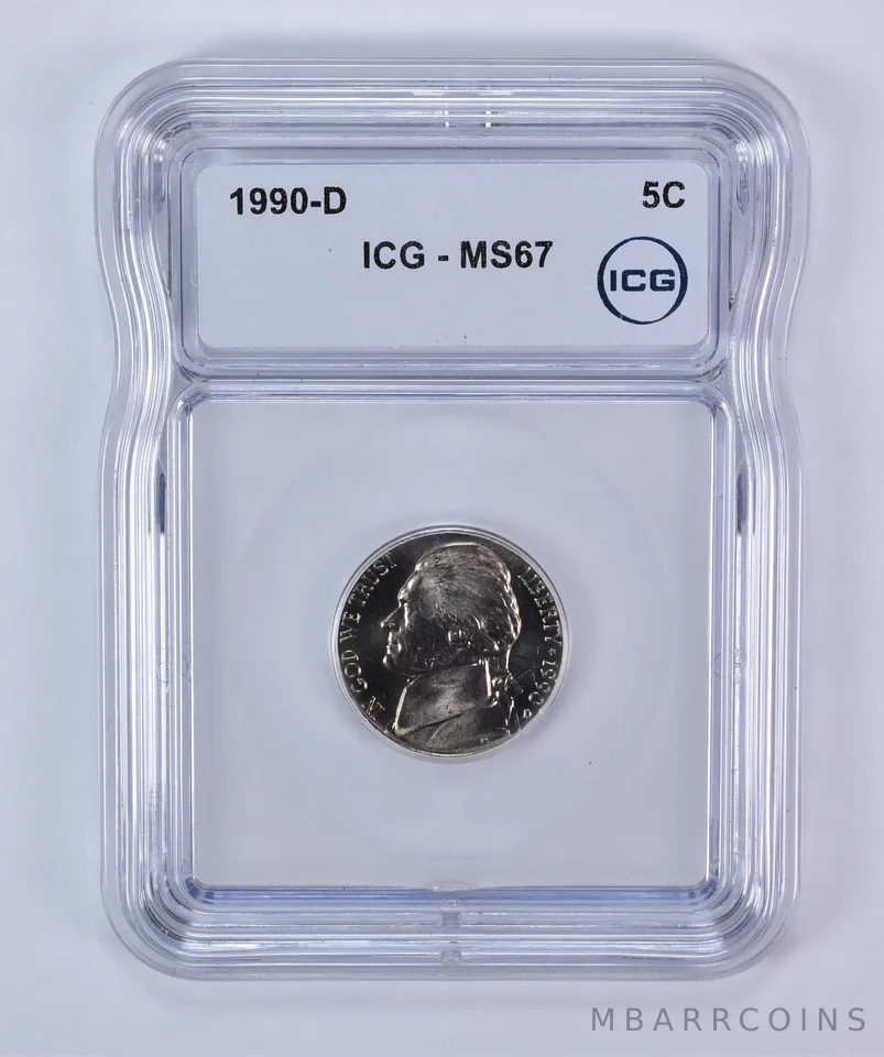 1990-D Jefferson Nickel MS67 ICG
