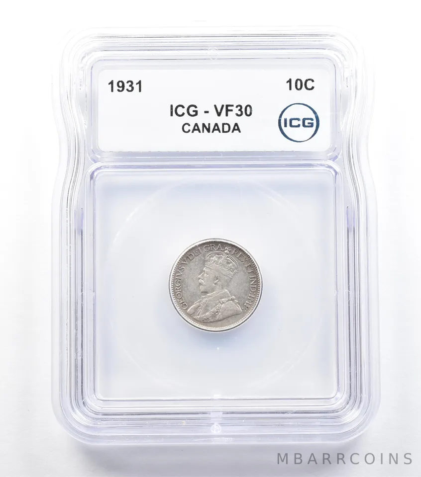 1931 Canada 10 Cents VF30 ICG *5688