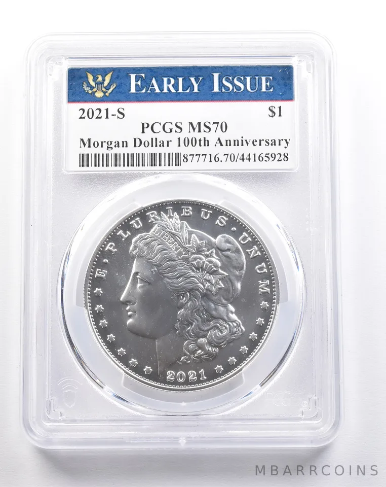 2021-S Morgan Silver Dollar 100th Anniversary Early Issue MS70 PCGS *4964