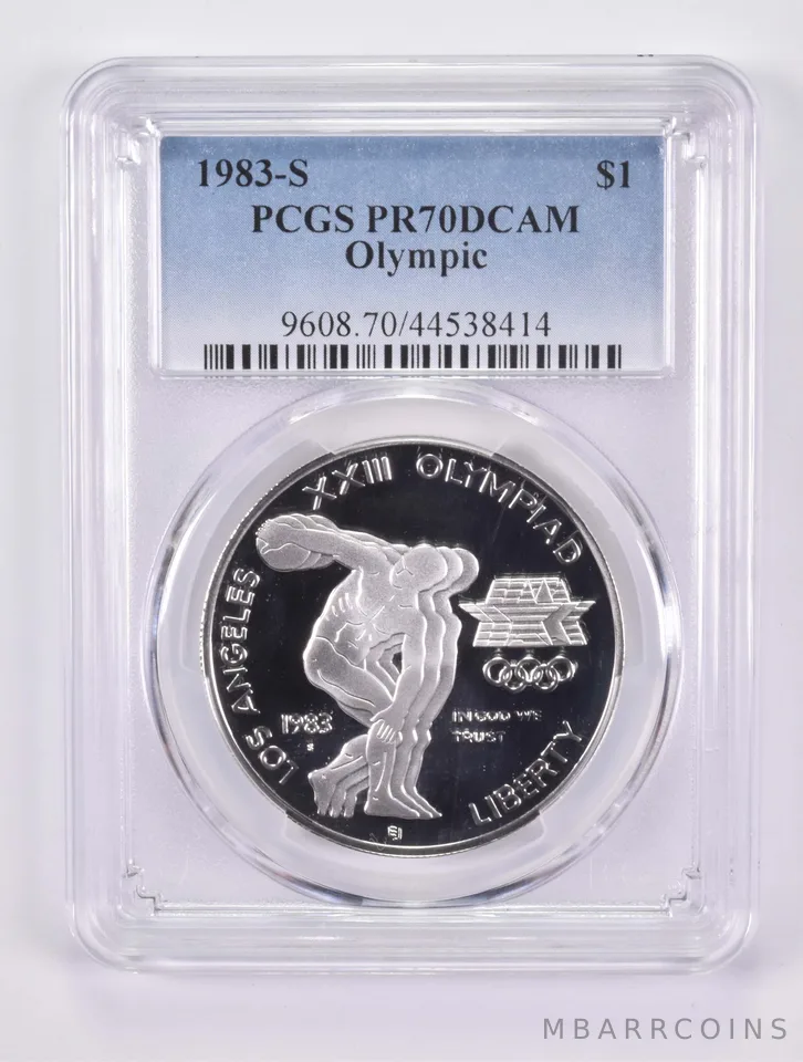 1983-S Olympic Discus Commemorative Silver Dollar PR70 DCAM PCGS