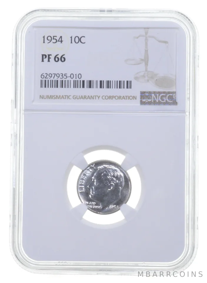 1954 Roosevelt Silver Dime PF66 NGC PR Proof