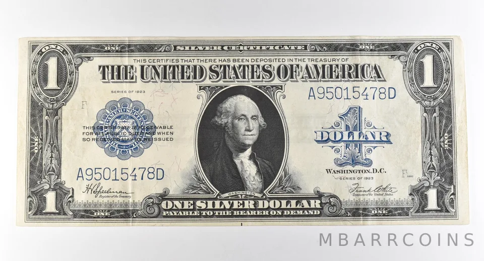 1923 $1 Silver Certificate Large Note Blue Seal *2954