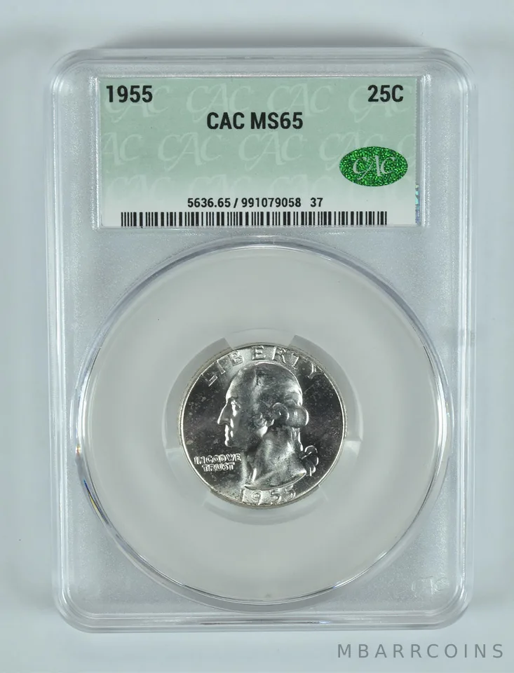 1955 Washington Quarter MS65 CAC CACg