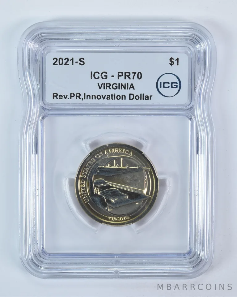 2021-S Innovation $1 Chesapeake Bay Tunnel Bridge VA Reverse PR70 ICG