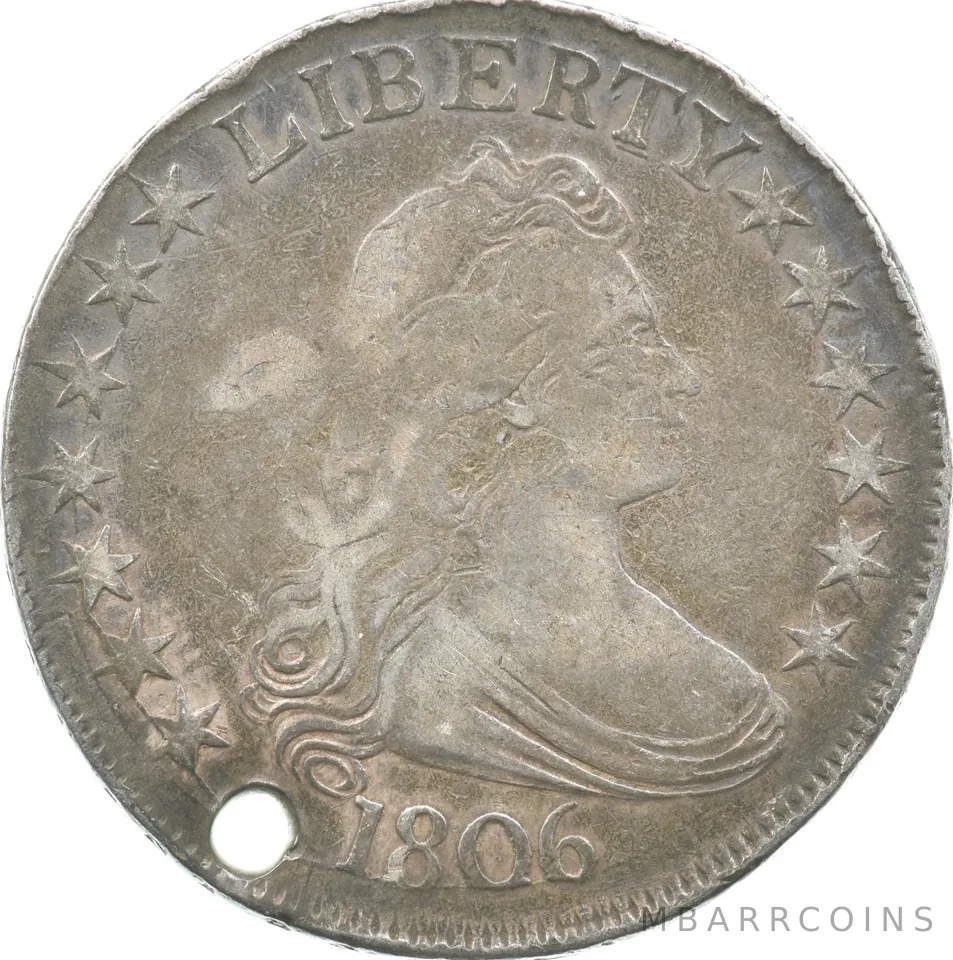1806 Draped Bust Half Dollar Holed a6947