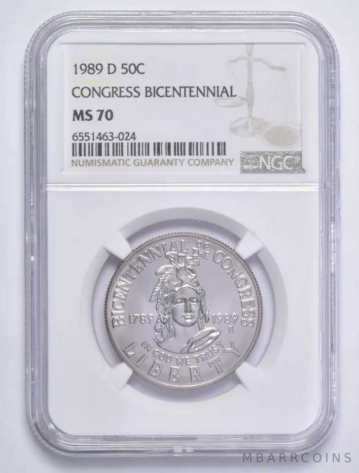 1989-D Congress Bicentennial Commemorative Half Dollar MS70 NGC