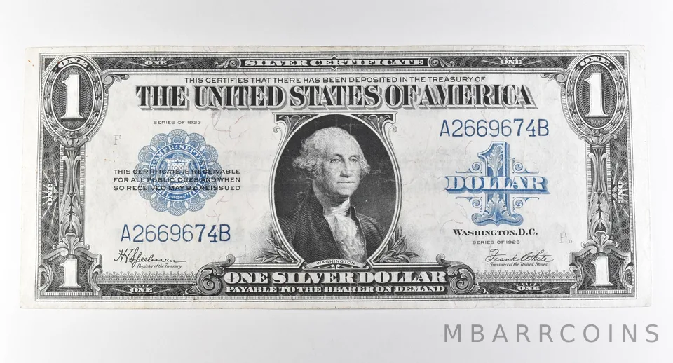 1923 $1 Silver Certificate Large Note Blue Seal *2940