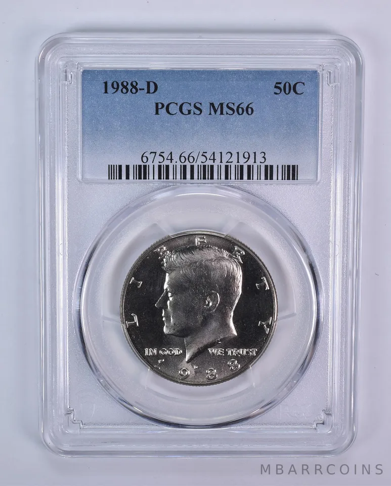 1988-D Kennedy Half Dollar MS66 PCGS Blue Label