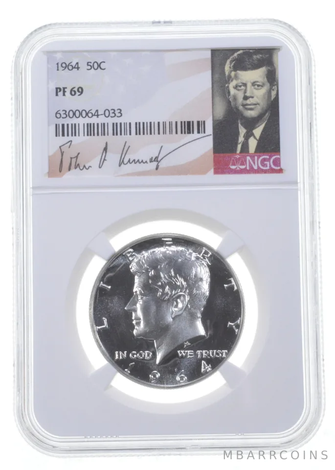 1964 Kennedy Half Dollar PF69 NGC Signature Label