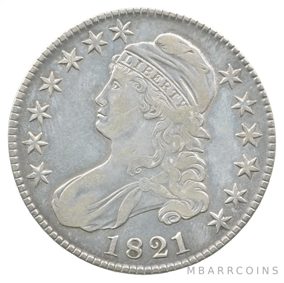 1821 Capped Bust Half Dollar 107 a8831